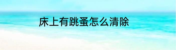 床上有跳蚤怎么清除