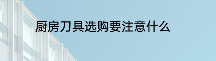 厨房刀具选购要注意什么