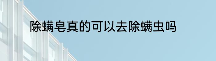 除螨皂真的可以去除螨虫吗