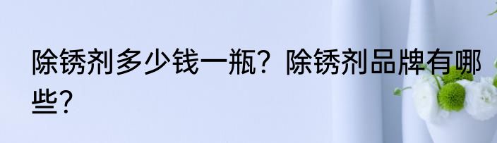 除锈剂多少钱一瓶？除锈剂品牌有哪些？