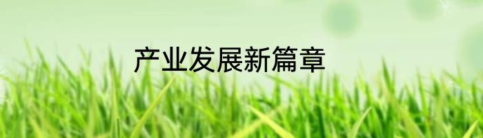 产业发展新篇章