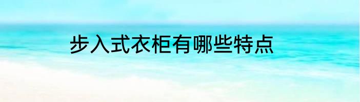 步入式衣柜有哪些特点