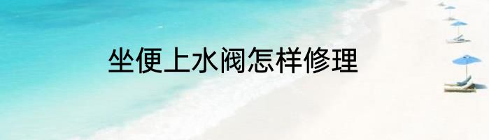 坐便上水阀怎样修理