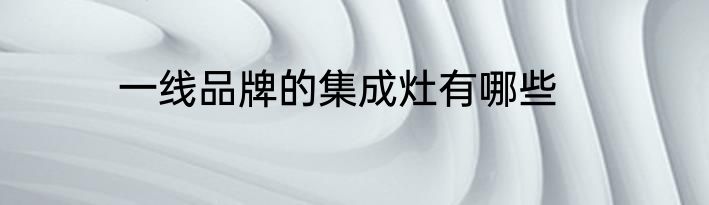 一线品牌的集成灶有哪些