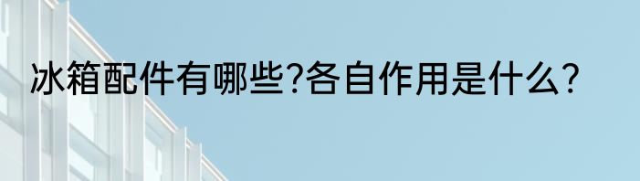 冰箱配件有哪些?各自作用是什么?