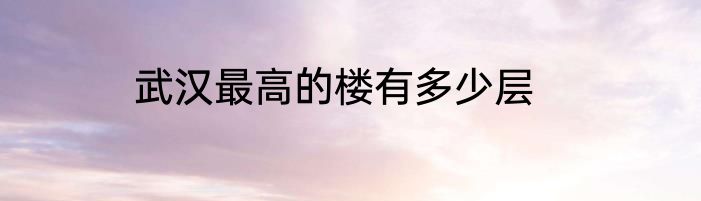 武汉最高的楼有多少层