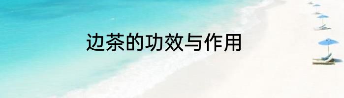 边茶的功效与作用