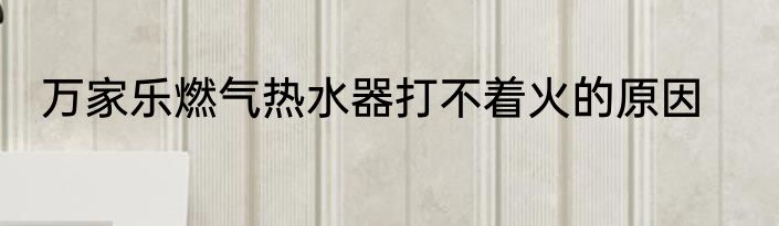 万家乐燃气热水器打不着火的原因