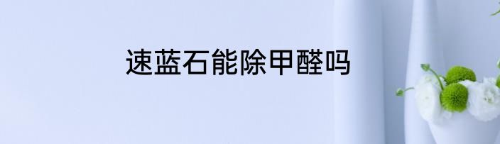 速蓝石能除甲醛吗