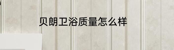 贝朗卫浴质量怎么样