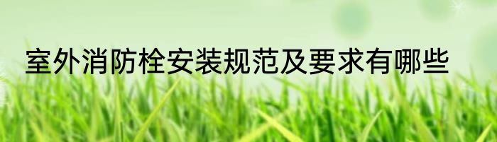 室外消防栓安装规范及要求有哪些