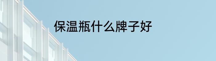 保温瓶什么牌子好