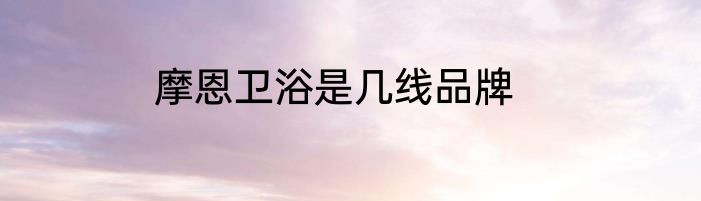 摩恩卫浴是几线品牌