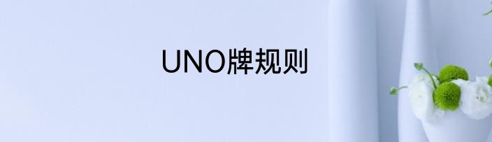 UNO牌规则