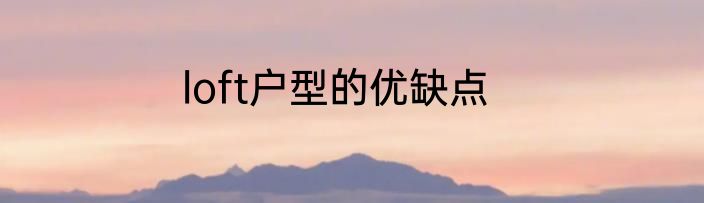 loft户型的优缺点