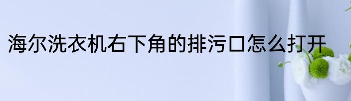 海尔洗衣机右下角的排污口怎么打开