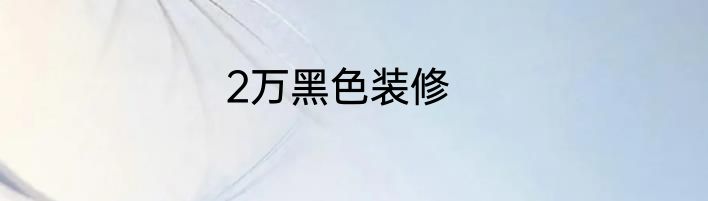 2万黑色装修