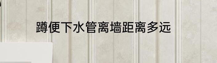 蹲便下水管离墙距离多远