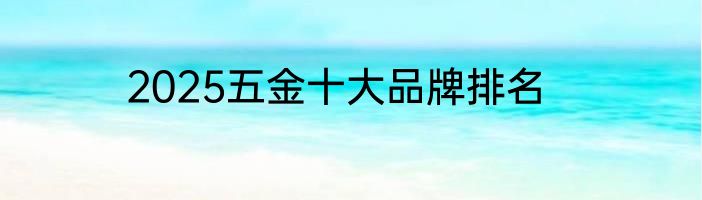 2025五金十大品牌排名