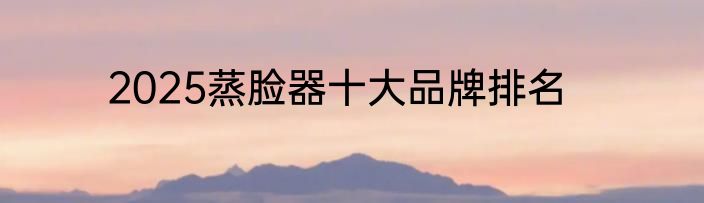 2025蒸脸器十大品牌排名