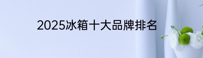2025冰箱十大品牌排名