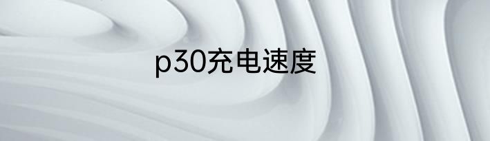 p30充电速度