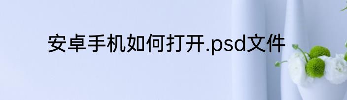 安卓手机如何打开.psd文件
