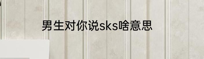 男生对你说sks啥意思
