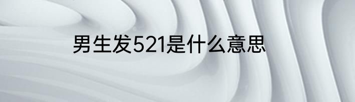 男生发521是什么意思