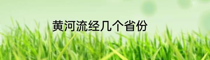 黄河流经几个省份