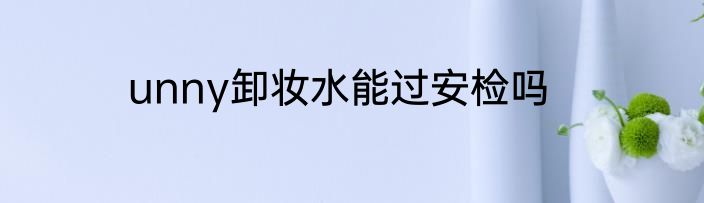 unny卸妆水能过安检吗
