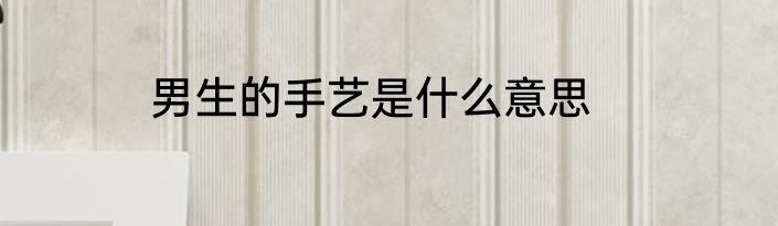 男生的手艺是什么意思