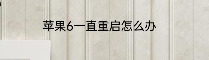 苹果6一直重启怎么办