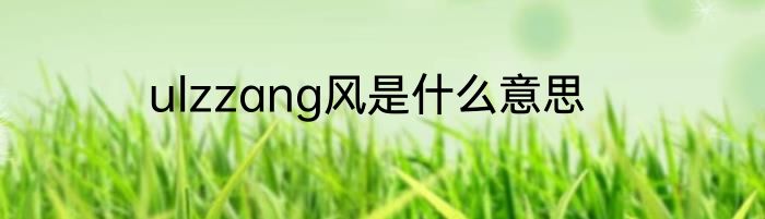 ulzzang风是什么意思
