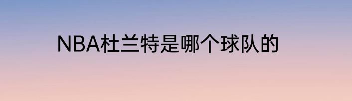 NBA杜兰特是哪个球队的