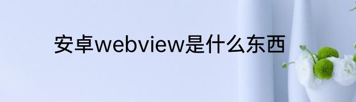 安卓webview是什么东西