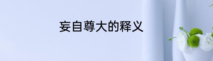 妄自尊大的释义