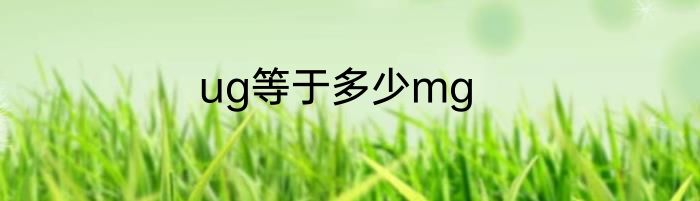 ug等于多少mg