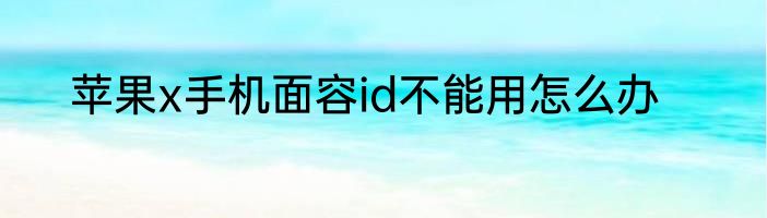苹果x手机面容id不能用怎么办