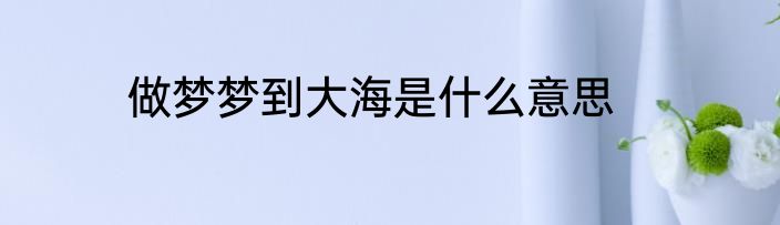 做梦梦到大海是什么意思