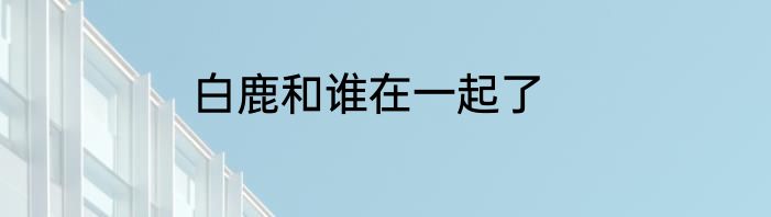 白鹿和谁在一起了