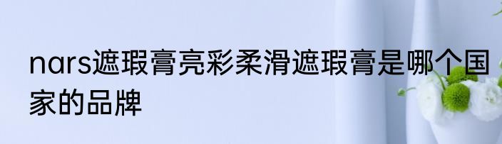 nars遮瑕膏亮彩柔滑遮瑕膏是哪个国家的品牌