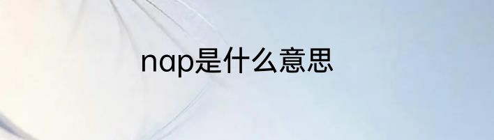 nap是什么意思
