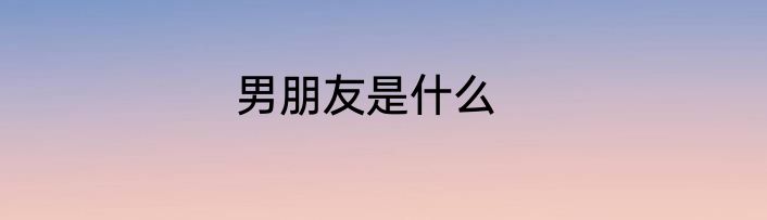 男朋友是什么