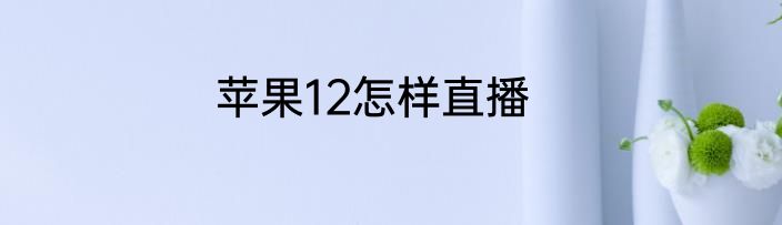 苹果12怎样直播