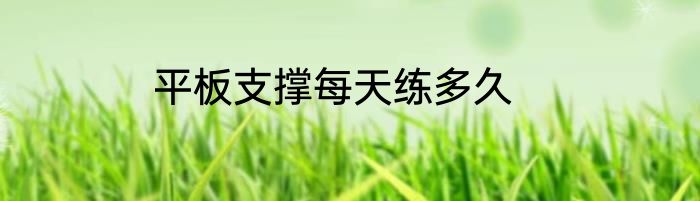 平板支撑每天练多久