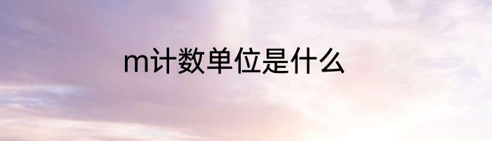 m计数单位是什么