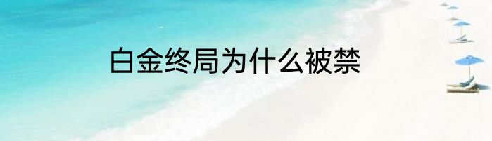 白金终局为什么被禁