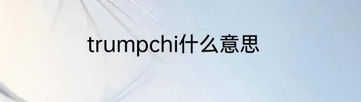 trumpchi什么意思