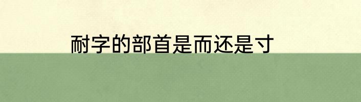耐字的部首是而还是寸